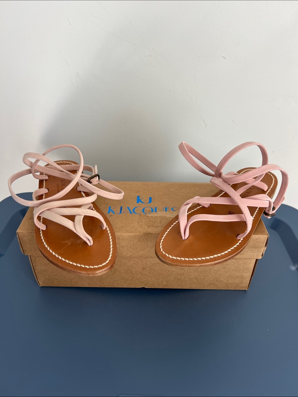K.Jacques zenobie f miel bg berry light pink criss cross gladiator sandals 36